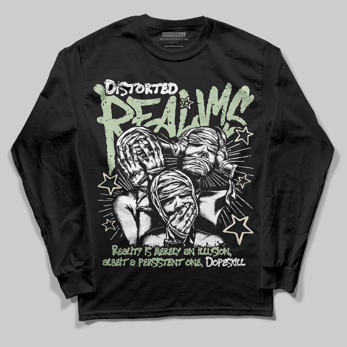 Seafoam 4s 2025 DopeSkill Long Sleeve T-Shirt Distorted Realms Graphic
