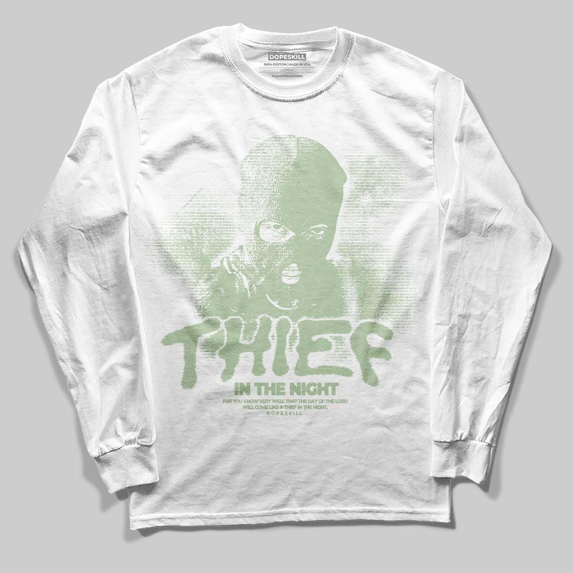 Seafoam 4s 2025 DopeSkill Long Sleeve T-Shirt Thief In The Night Graphic