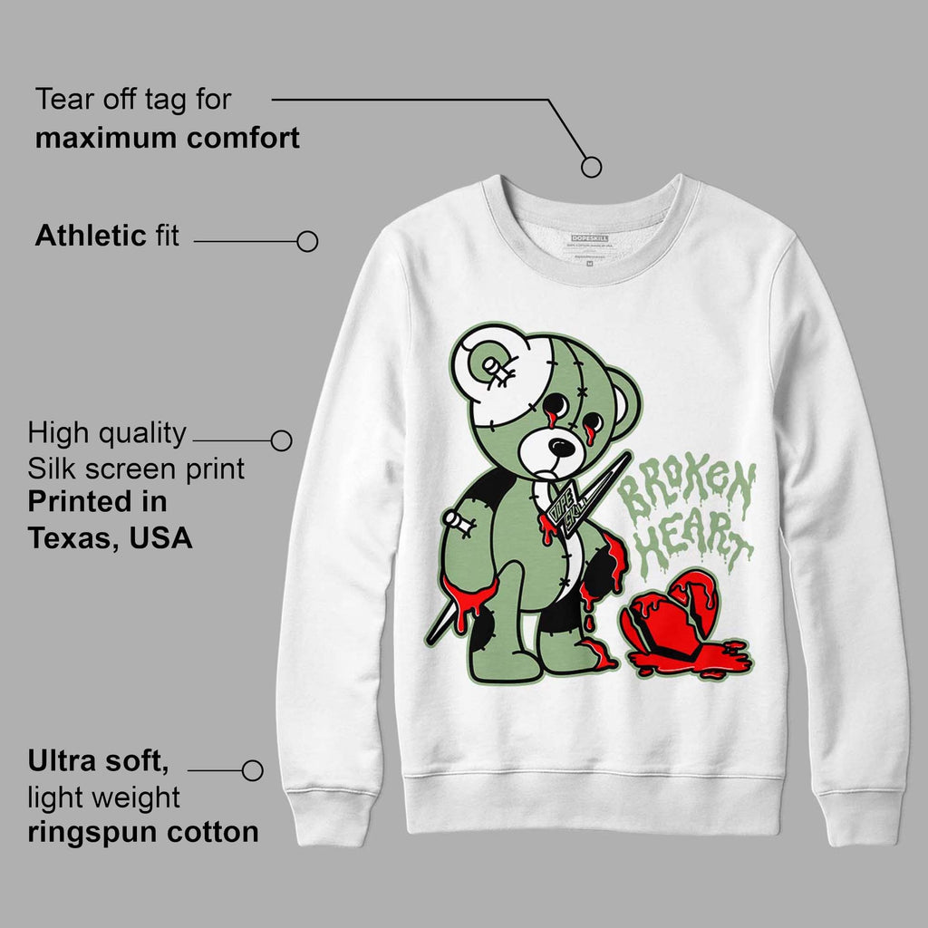 Seafoam 4s DopeSkill Sweatshirt Broken Heart Graphic
