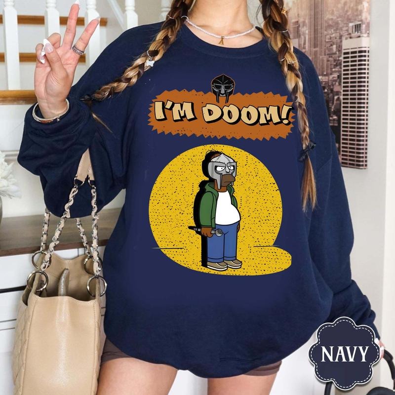 MF DOOM Simpson Mask Graphic Sweatshirt/Hoodie/Shirt, Urban Streetwear with Iconic Hip Hop Style Design, Perfect Sweatshirt for DOOM Fans, Hoodies for Chil Guy Fans