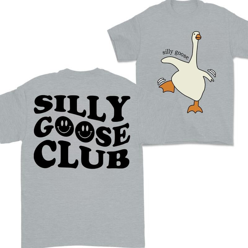 Sill Goose Club Tshirt- Double Side - Vintage Tee - For Her - For Him - Duck Shirt , GIFT for Men - Gift For  Classic Cotton tshirt for women Menswear