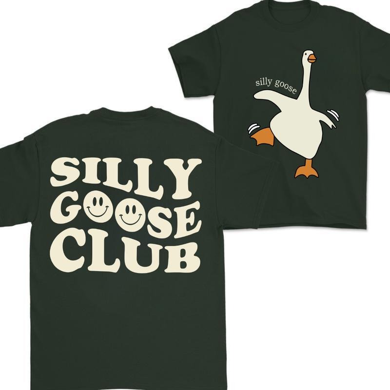 Sill Goose Club Tshirt- Double Side - Vintage Tee - For Her - For Him - Duck Shirt , GIFT for Men - Gift For  Classic Cotton tshirt for women Menswear