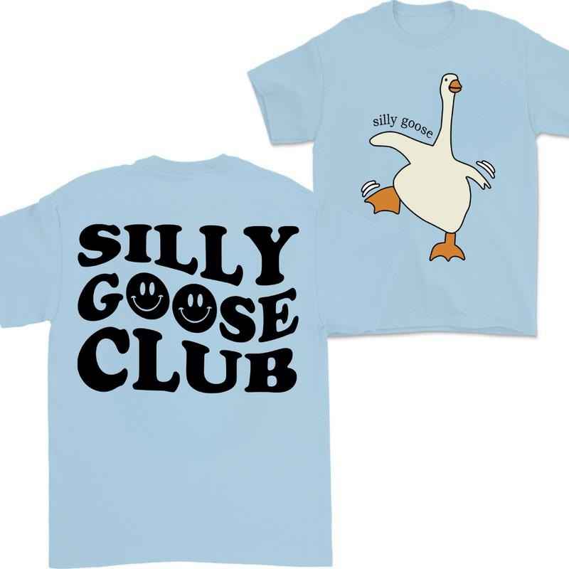 Sill Goose Club Tshirt- Double Side - Vintage Tee - For Her - For Him - Duck Shirt , GIFT for Men - Gift For  Classic Cotton tshirt for women Menswear