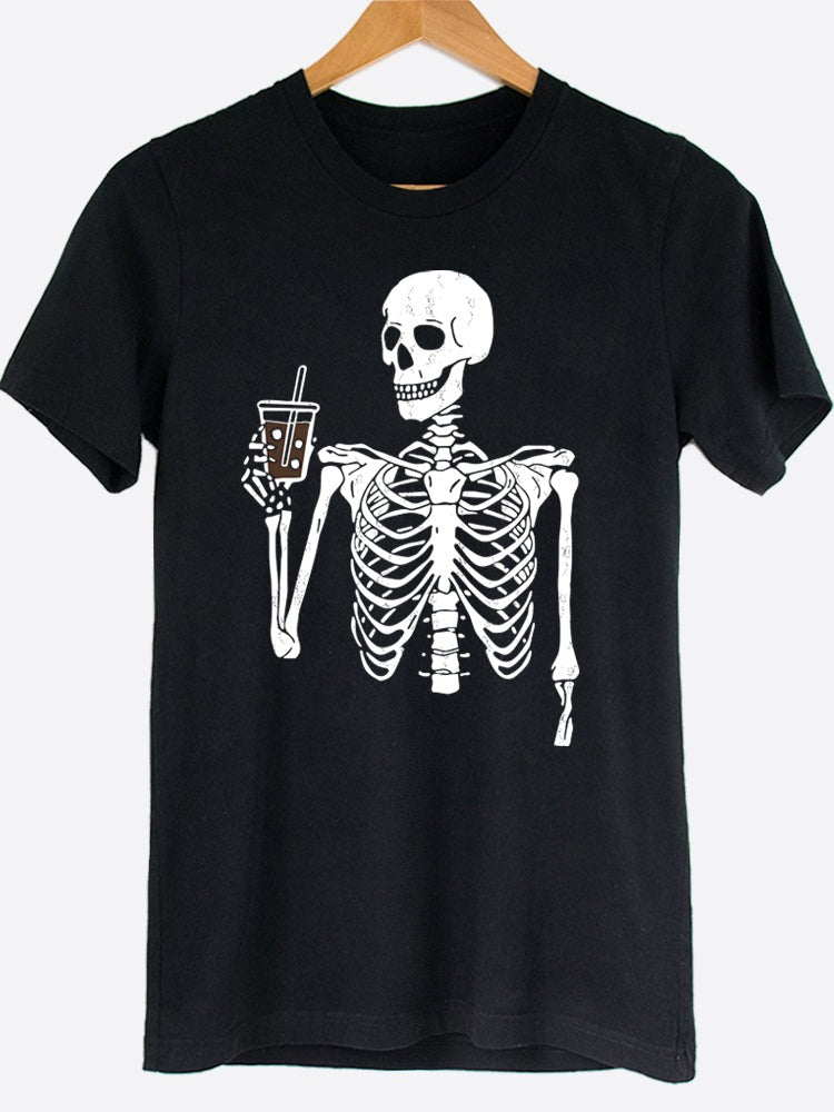 Skeleton Iced Coffee Graphic Tee