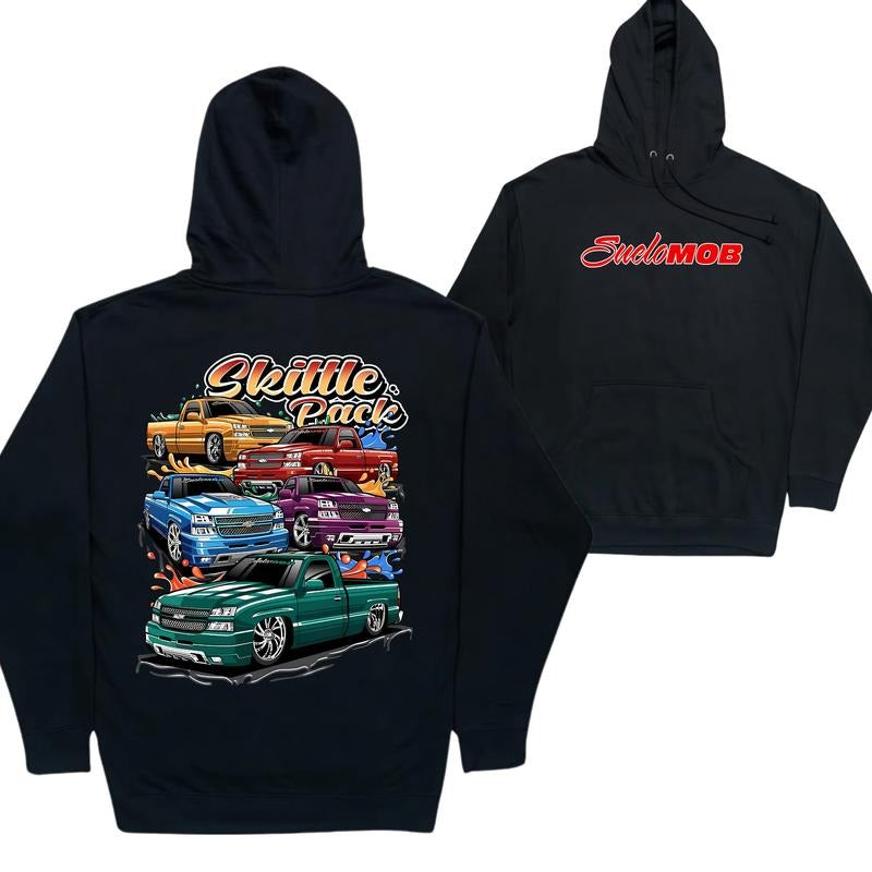 Skittle Pack Car Lover Hoodie, Automotive Graphic Hoodie, Car Enthusiast Apparel, Unisex Cotton Casual Top for Men Menswear Tops Classic