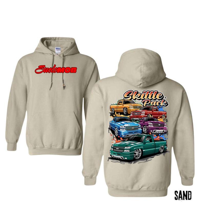 Skittle Pack Car Lover T-Shirt - Crewneck Sweatshirt - Hoodie, Automotive Graphic Hoodie, Car Enthusiast Apparel, Unisex Cotton Casual Top for Men Menswear Tops Classic