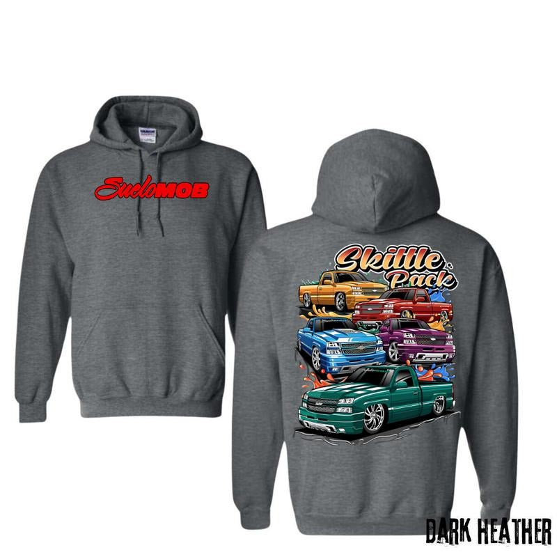 Skittle Pack Car Lover T-Shirt - Crewneck Sweatshirt - Hoodie, Automotive Graphic Hoodie, Car Enthusiast Apparel, Unisex Cotton Casual Top for Men Menswear Tops Classic
