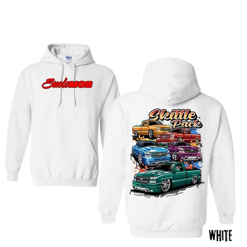 Skittle Pack Car Lover T-Shirt - Crewneck Sweatshirt - Hoodie, Automotive Graphic Hoodie, Car Enthusiast Apparel, Unisex Cotton Casual Top for Men Menswear Tops Classic
