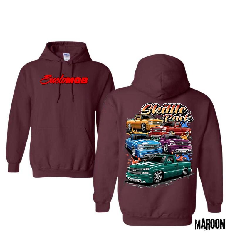 Skittle Pack Car Lover T-Shirt - Crewneck Sweatshirt - Hoodie, Automotive Graphic Hoodie, Car Enthusiast Apparel, Unisex Cotton Casual Top for Men Menswear Tops Classic