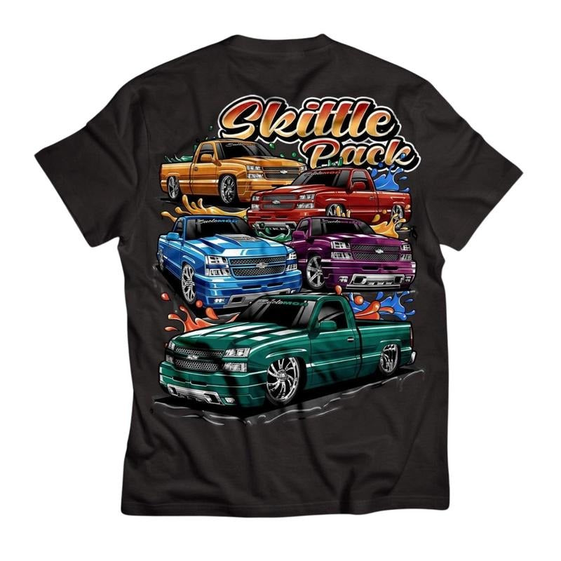 Skittle Pack Car Lover T-Shirt, Automotive Graphic Tee, Car Enthusiast Apparel, Casual Car Merch for Men