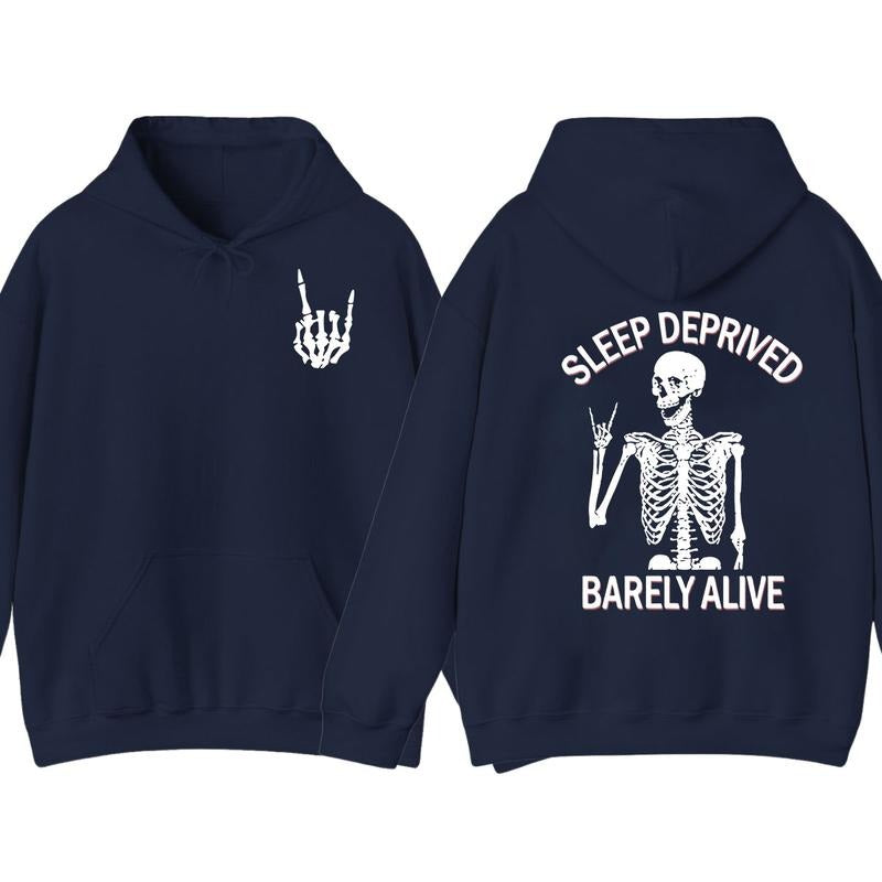 Sleep Deprived Fit Short Sleeve Hoodie, Full Color Hoodie, Sweatshirt, T-Shirt, Unisex, For Men, For Women
