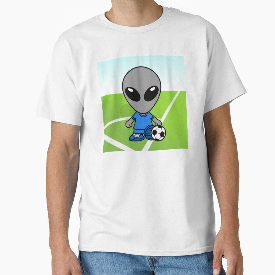 Alien Playing Football / Soccer Classic T-Shirt