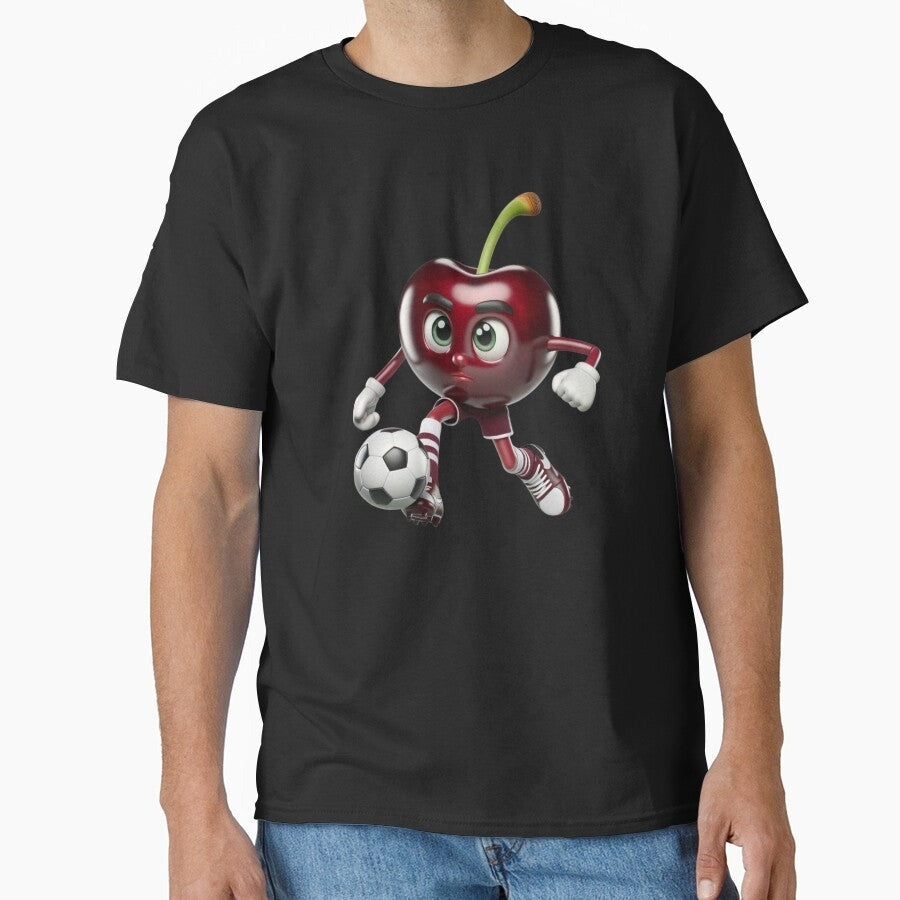 "Soccer Star Cherry Kicks the Ball" Classic T-Shirt