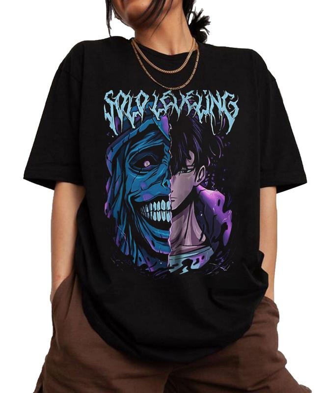 Solo Leveling Arise Gildan Tshirt Sweatshirt Hoodie Sung Jinwoo T-shirt Gift For Fans Anime Manga Lovers Crewneck Shirt Cotton Menswear Top Womenswear