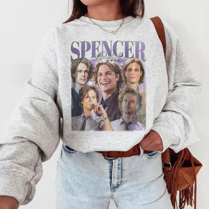 Spencer Reid Shirt, Dr Spencer Reid Criminal Minds Shirt, Spencer Reid Merch, Gift For Fans, Criminal Minds Merch, Matthew Gray Gubler Shirt, Trendy Character Movie Sweatshirt, Merch For Fans,  Gift For Women Men, Vintage Sweatshirt, Vintage Graphic Tees