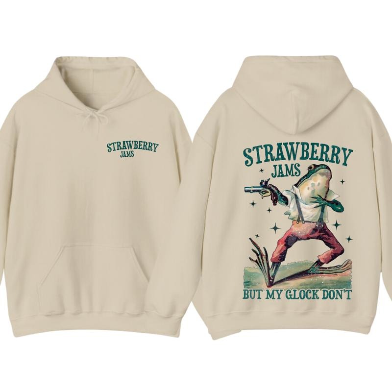 Strawberry Jams But My Glock Don't Vintage Graphic Hoodie Sweatshirt T-Shirt, Gift For Men And Women