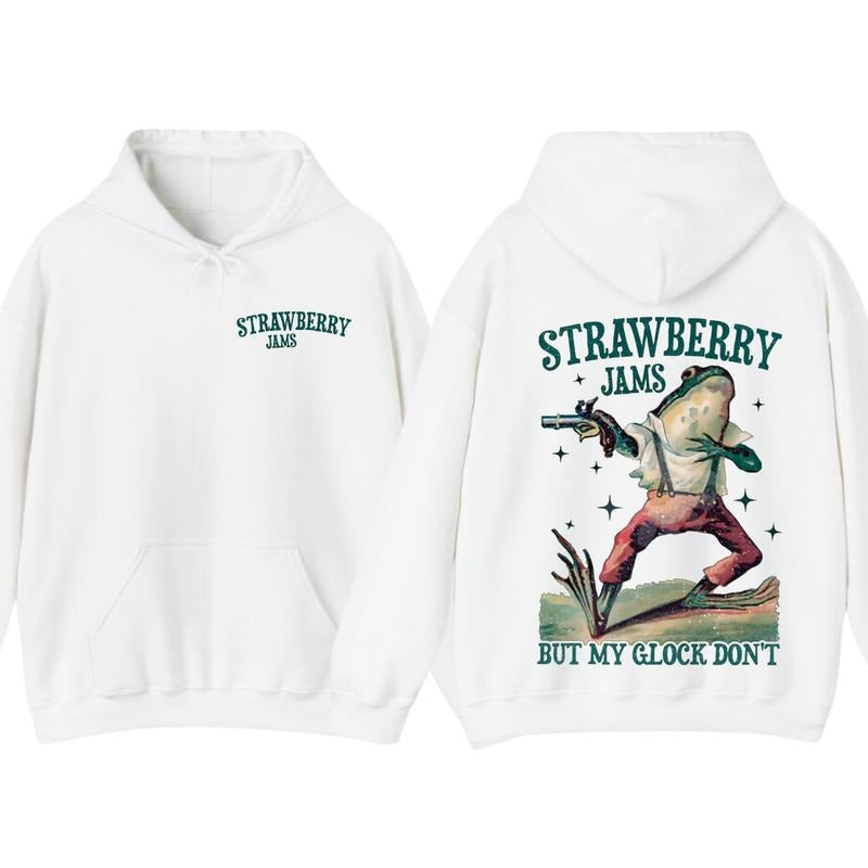 Strawberry Jams But My Glock Don't Vintage Graphic Hoodie Sweatshirt T-Shirt, Gift For Men And Women