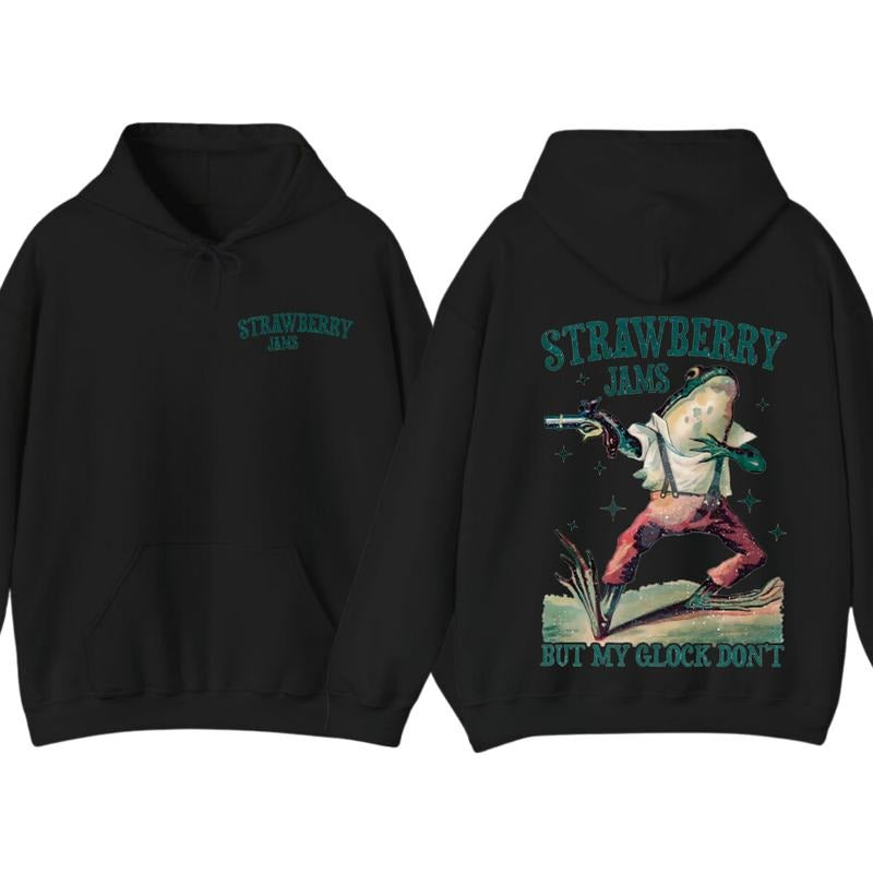 Strawberry Jams But My Glock Don't Vintage Graphic Hoodie Sweatshirt T-Shirt, Gift For Men And Women