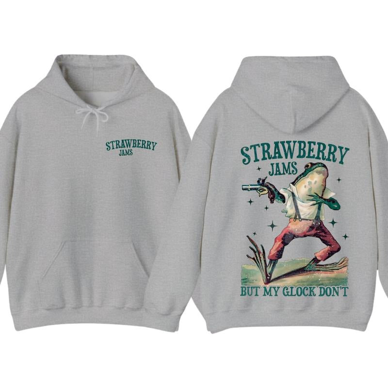 Strawberry Jams But My Glock Don't Vintage Graphic Hoodie Sweatshirt T-Shirt, Gift For Men And Women