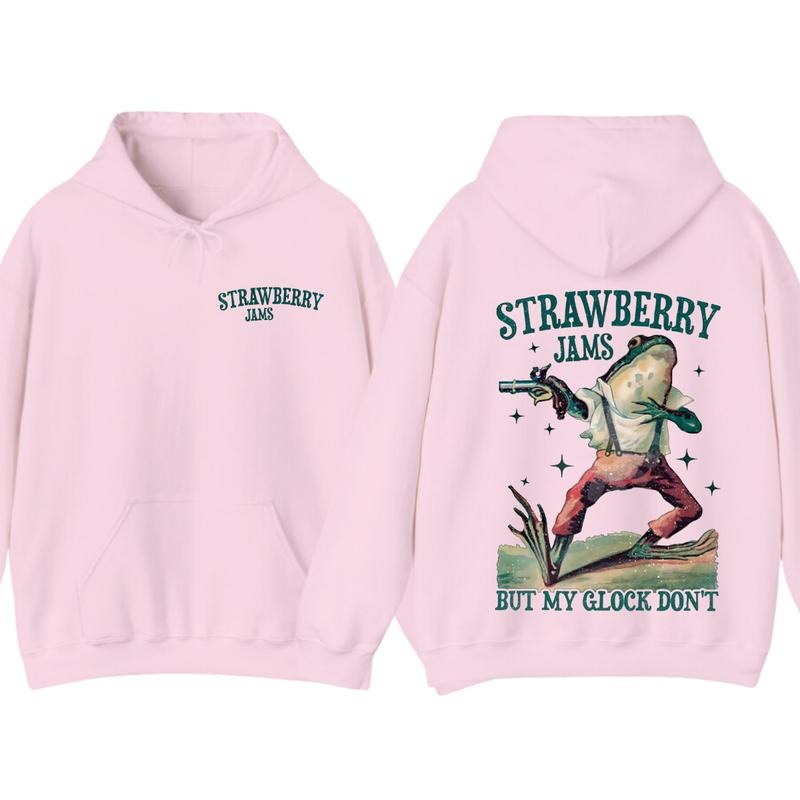 Strawberry Jams But My Glock Don't Vintage Graphic Hoodie Sweatshirt T-Shirt, Gift For Men And Women