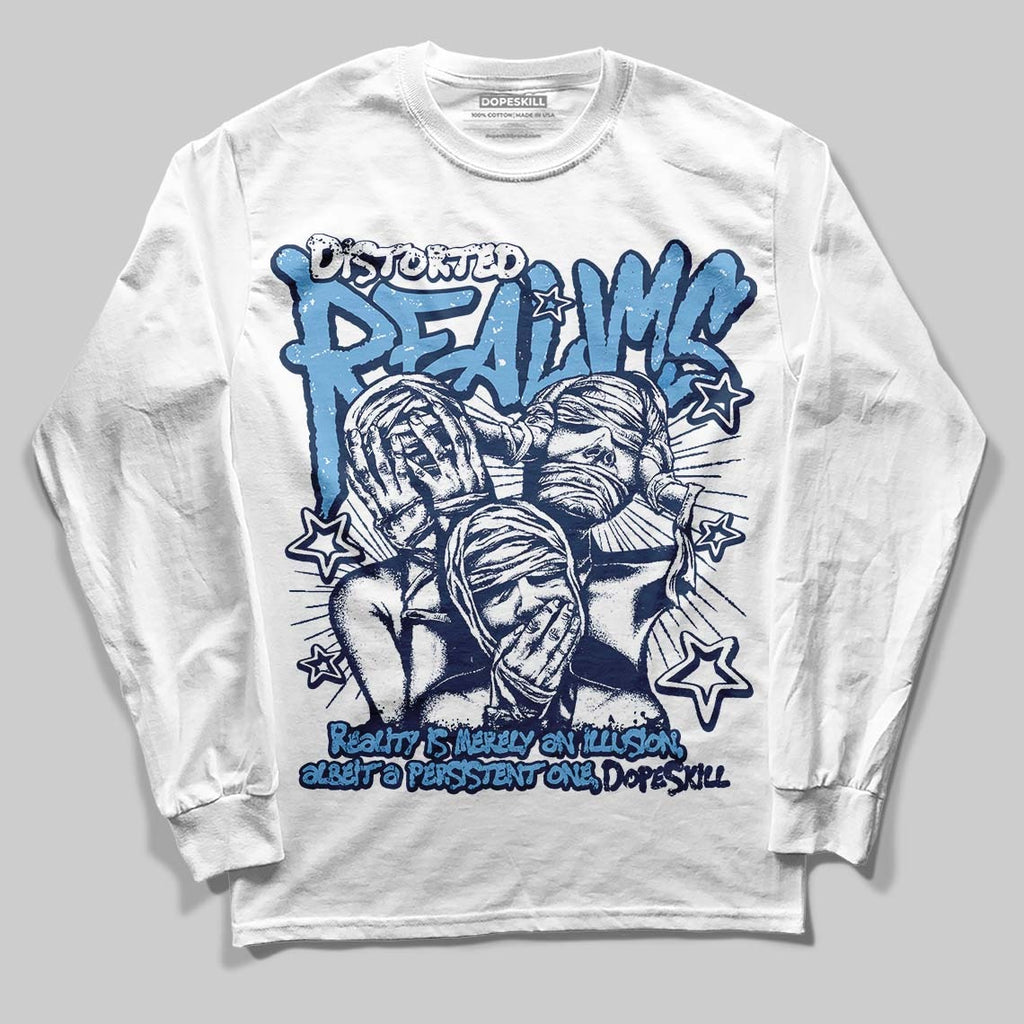 Summit White Navy 4s DopeSkill Long Sleeve T-Shirt Distorted Realms Graphic