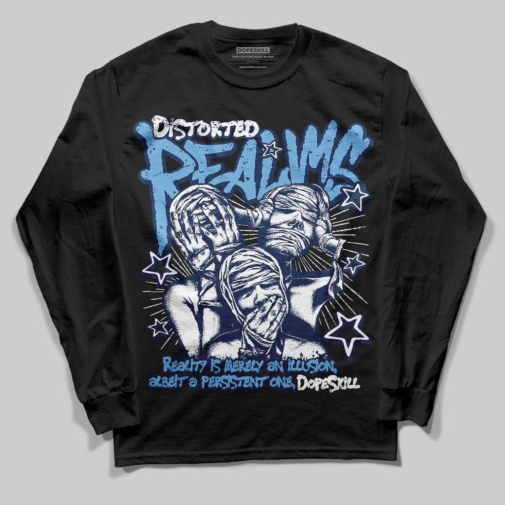 Summit White Navy 4s DopeSkill Long Sleeve T-Shirt Distorted Realms Graphic