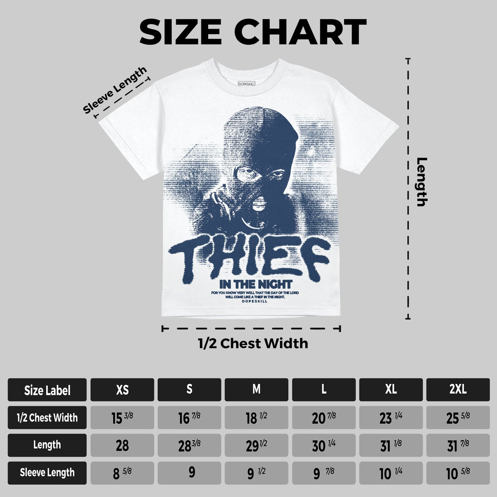 Summit White Navy 4s DopeSkill Oversize Print T-Shirt Thief In The Night Graphic