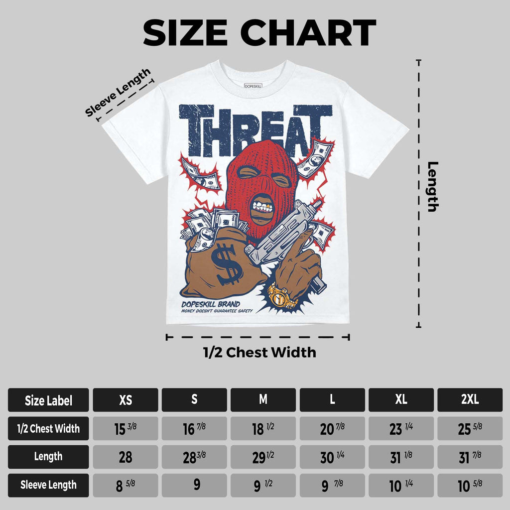 Summit White Navy 4s DopeSkill Oversize Print T-Shirt Under Threat Graphic