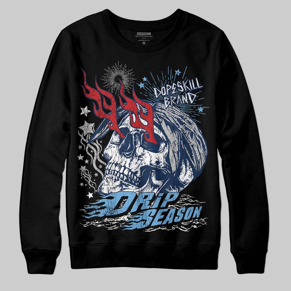 Summit White Navy 4s DopeSkill Sweatshirt Drip Season Graphic