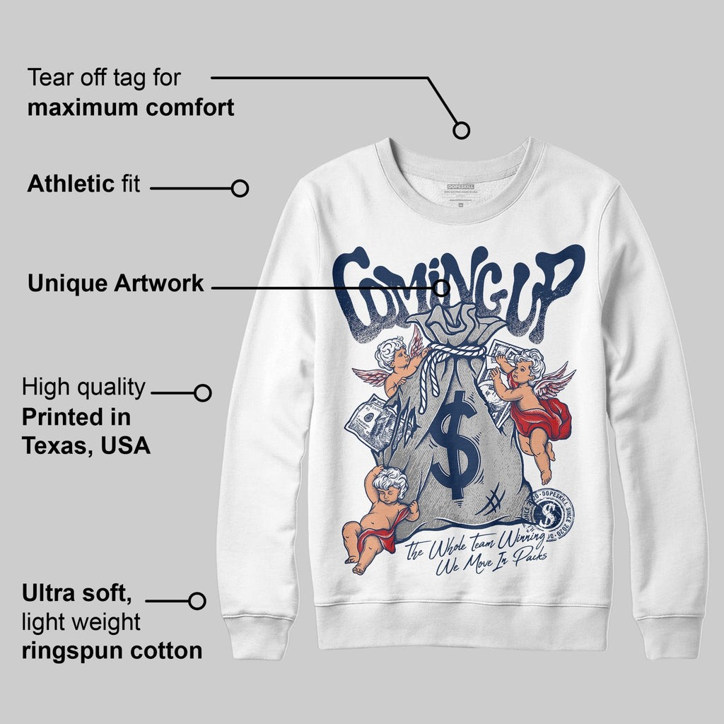 Summit White Navy 4s DopeSkill Sweatshirt Money Bag Coming Up Graphic