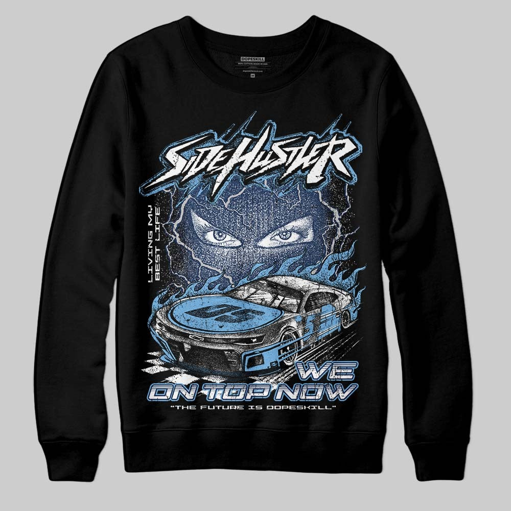 Summit White Navy 4s DopeSkill Sweatshirt New Side Hustler Graphic