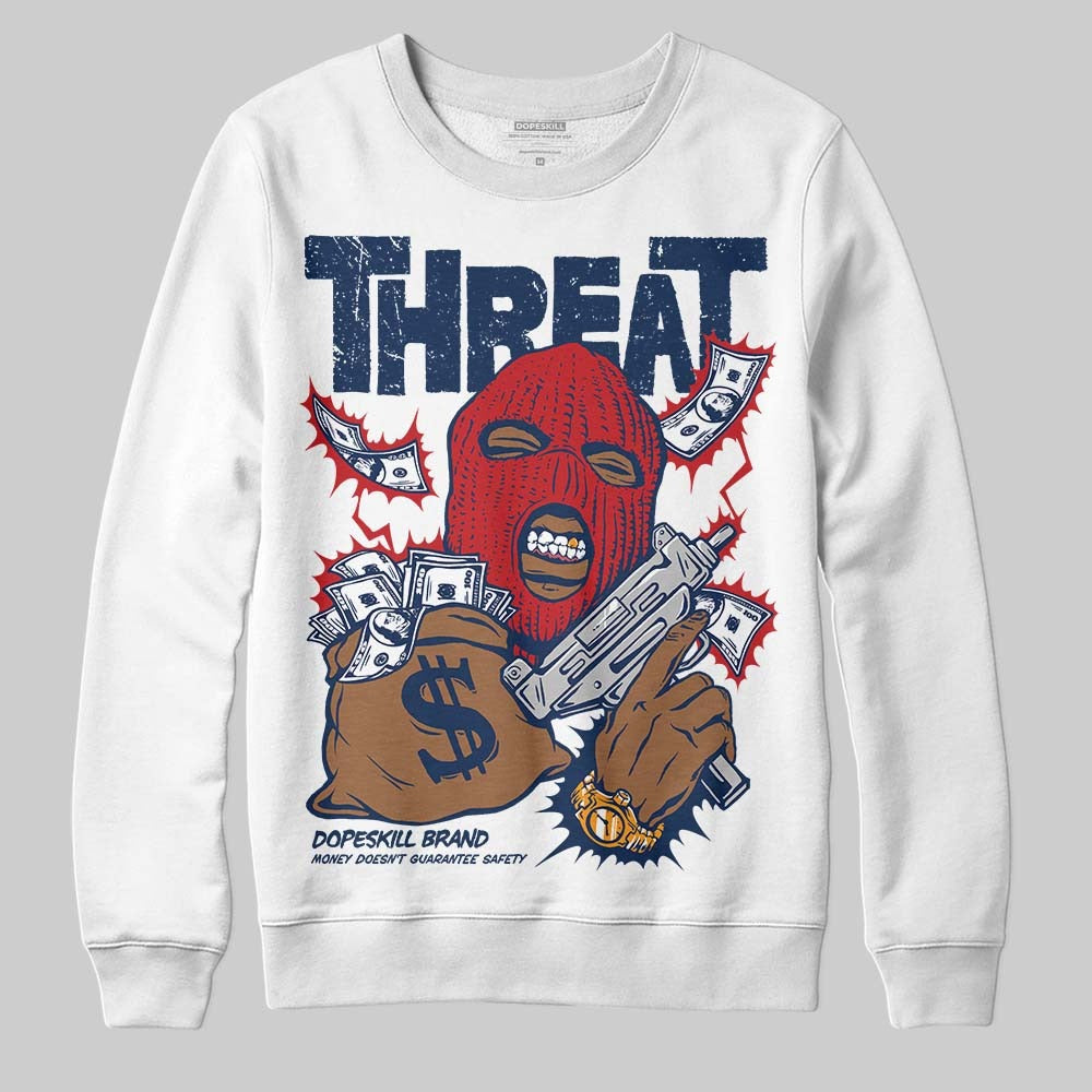 Summit White Navy 4s DopeSkill Sweatshirt Under Threat Graphic