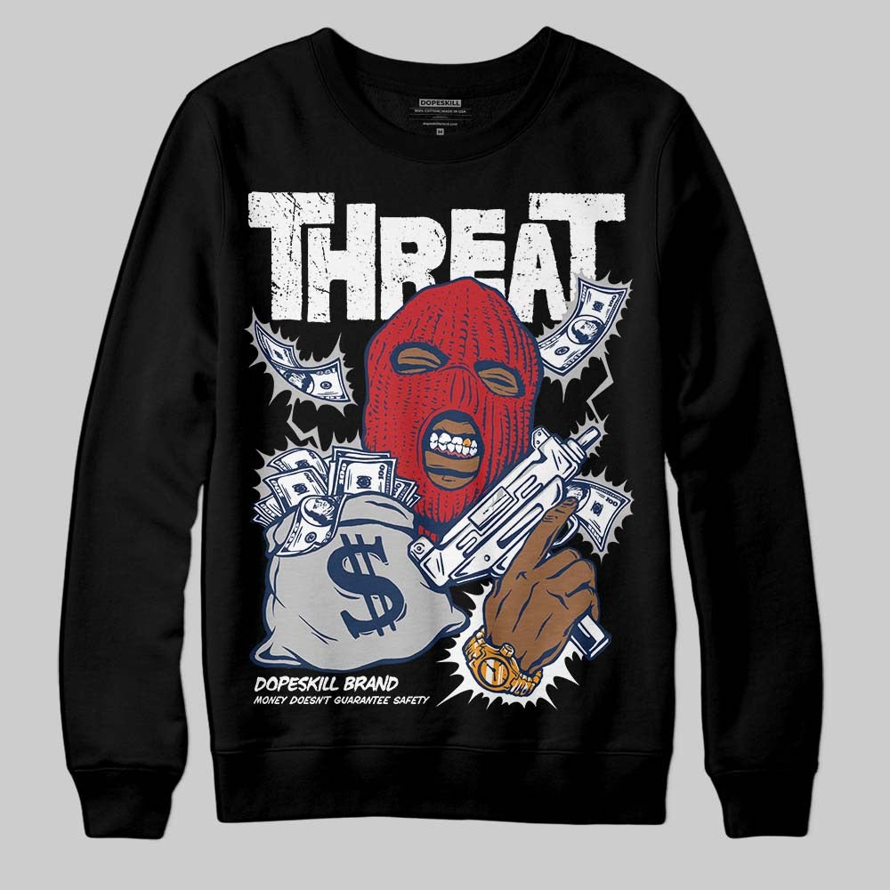 Summit White Navy 4s DopeSkill Sweatshirt Under Threat Graphic