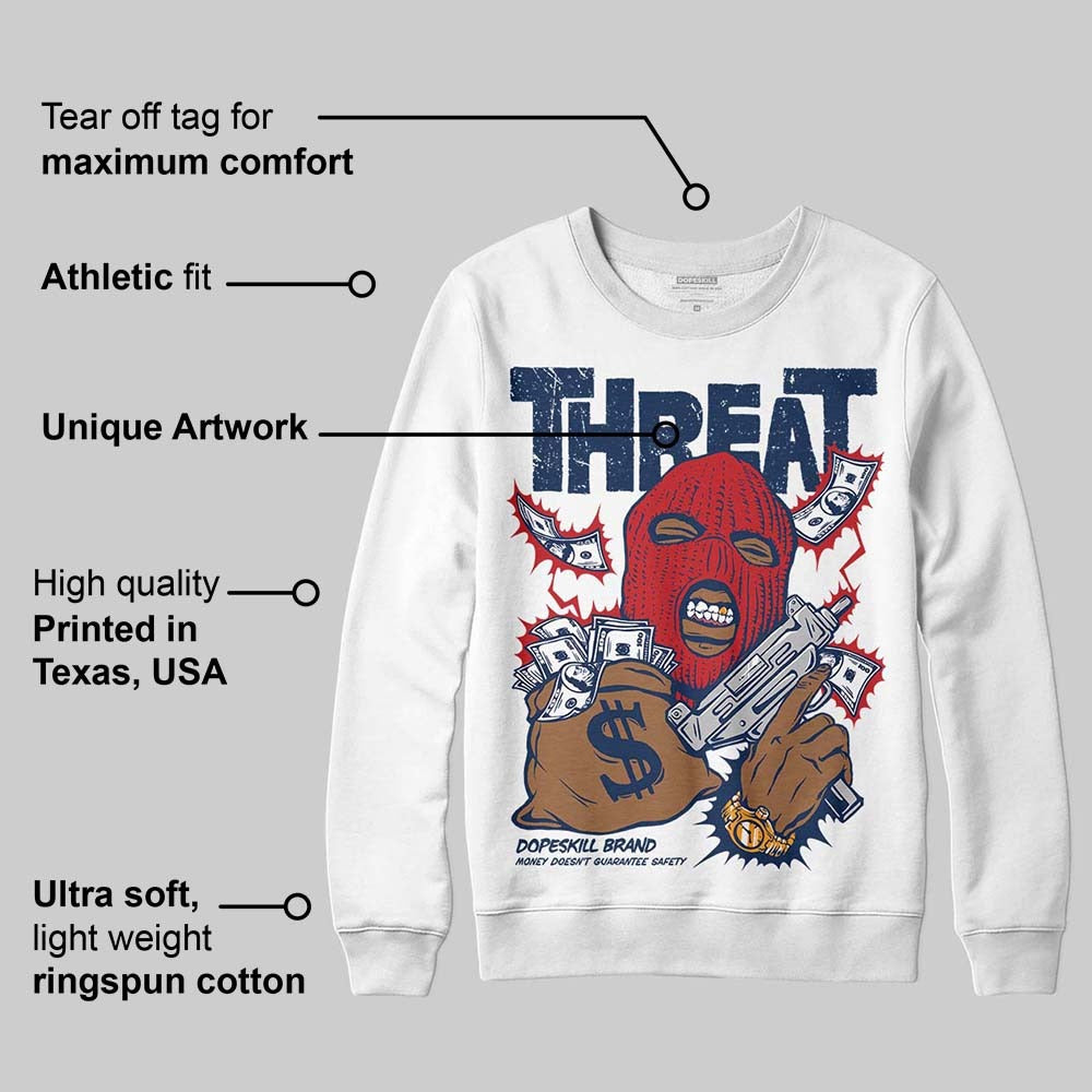 Summit White Navy 4s DopeSkill Sweatshirt Under Threat Graphic