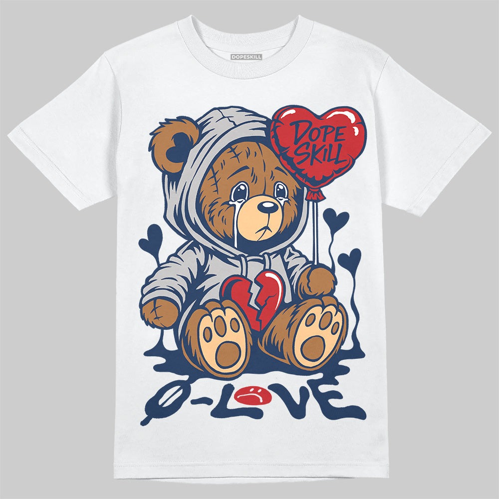 Summit White Navy 4s DopeSkill T-Shirt Broken Bear Graphic