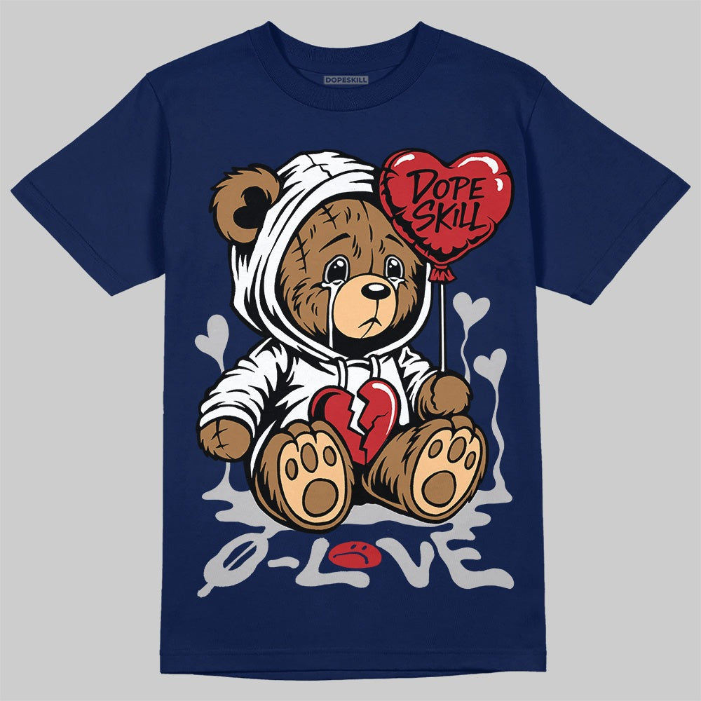 Summit White Navy 4s DopeSkill T-Shirt Broken Bear Graphic