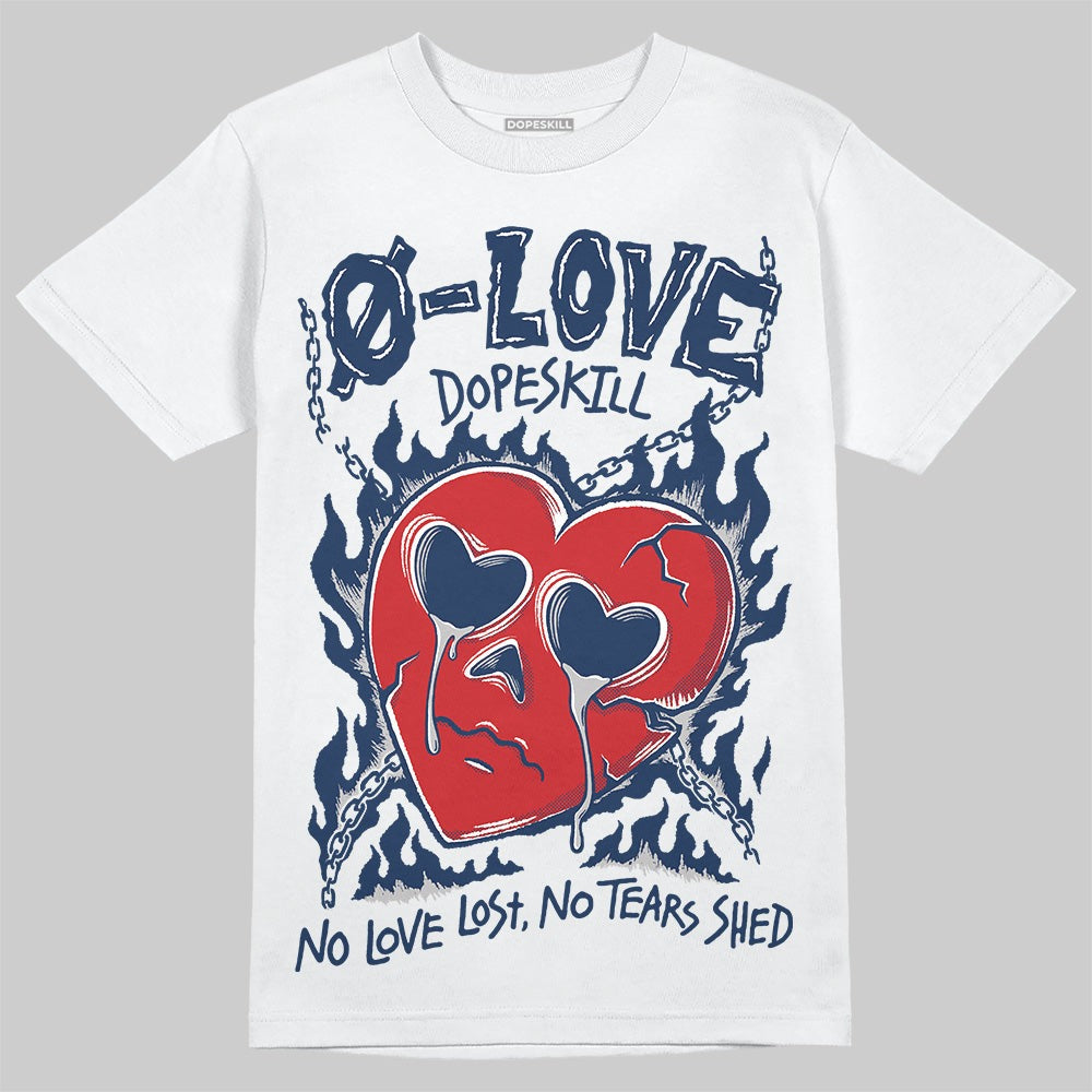 Summit White Navy 4s DopeSkill T-Shirt Crying Heart Graphic