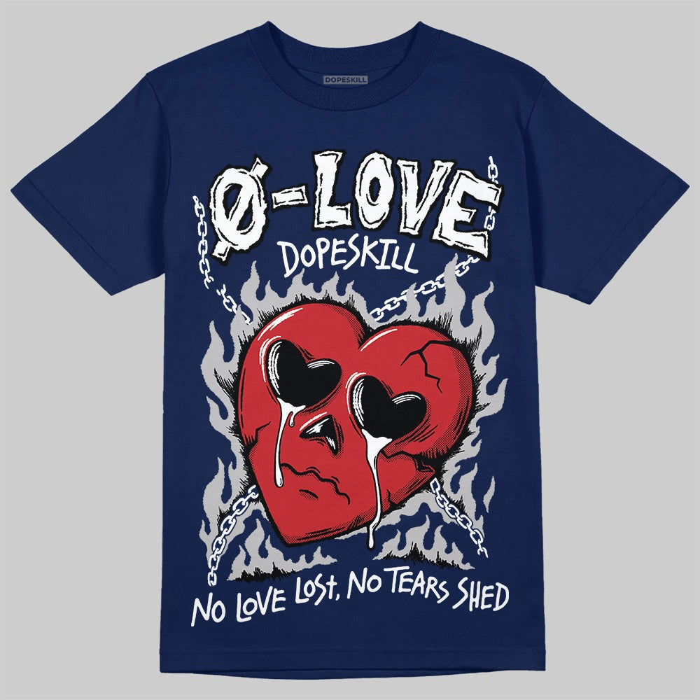 Summit White Navy 4s DopeSkill T-Shirt Crying Heart Graphic