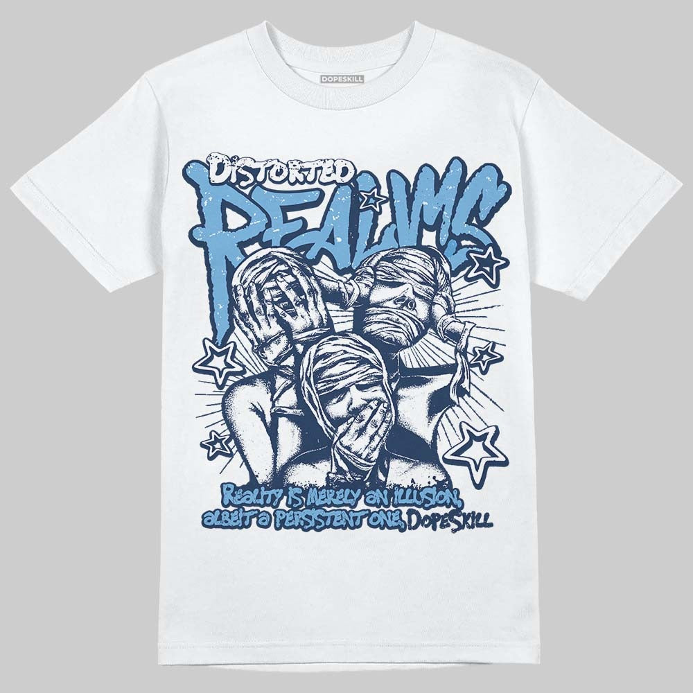 Summit White Navy 4s DopeSkill T-Shirt Distorted Realms Graphic