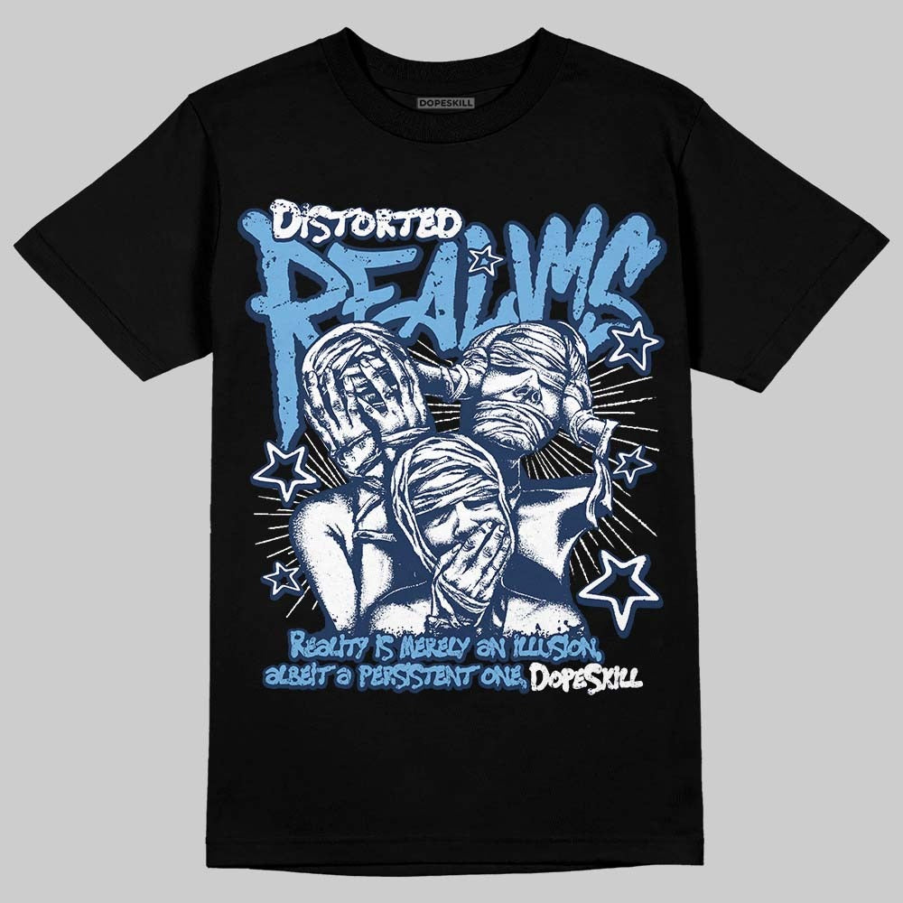 Summit White Navy 4s DopeSkill T-Shirt Distorted Realms Graphic