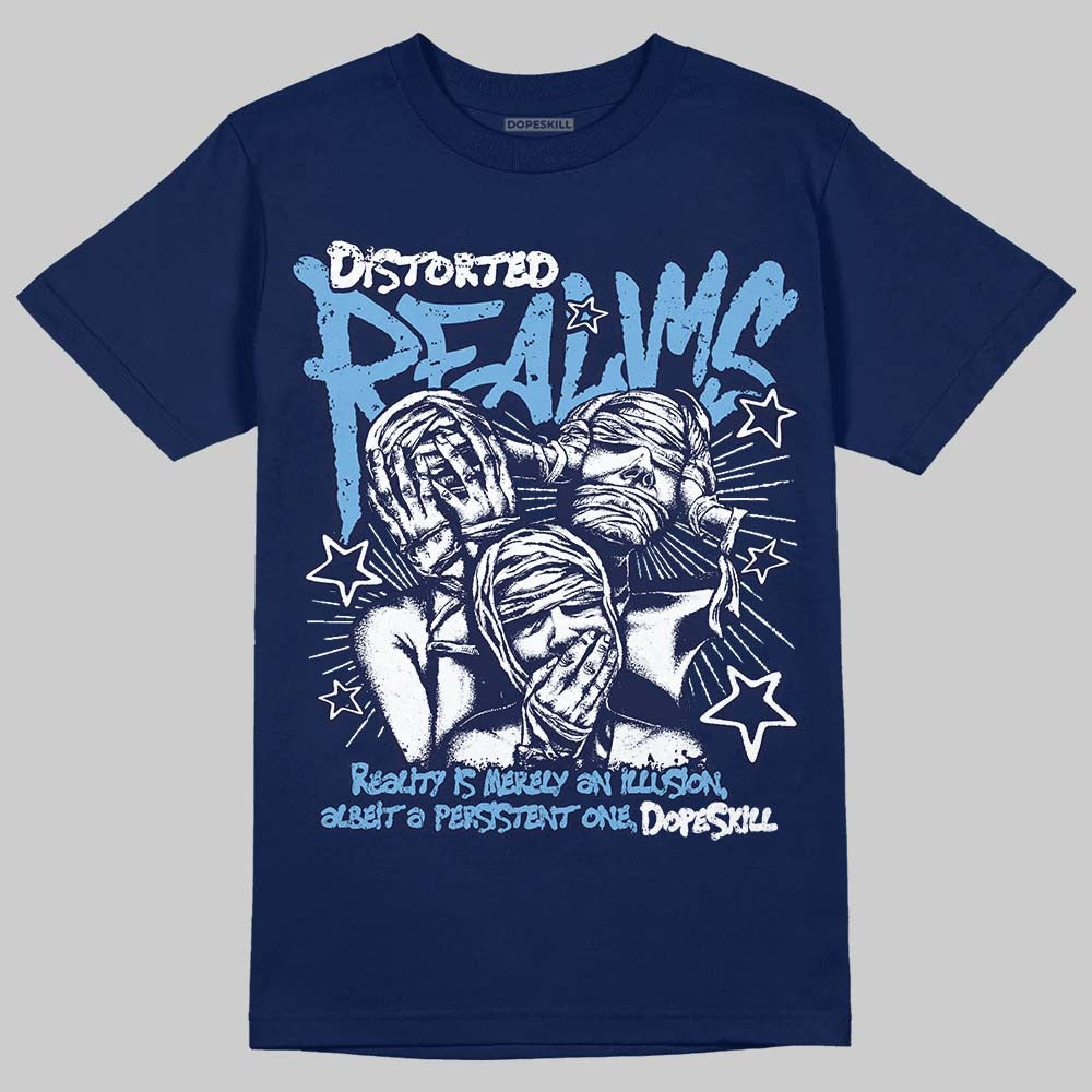 Summit White Navy 4s DopeSkill T-Shirt Distorted Realms Graphic