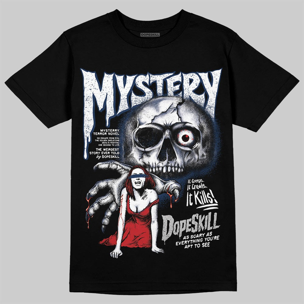 Summit White Navy 4s DopeSkill T-Shirt Mystery Ghostly Grasp Graphic