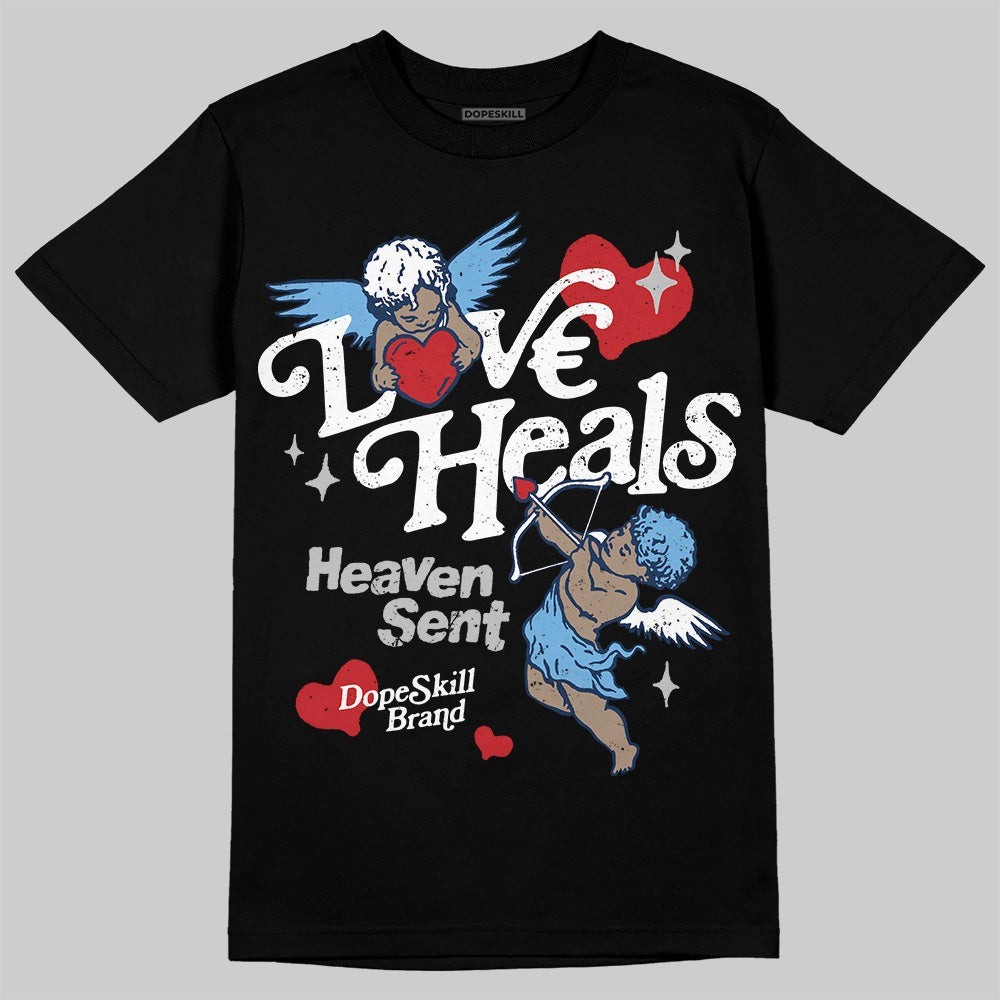 Summit White Navy 4s DopeSkill T-Shirt New Love Heals Graphic