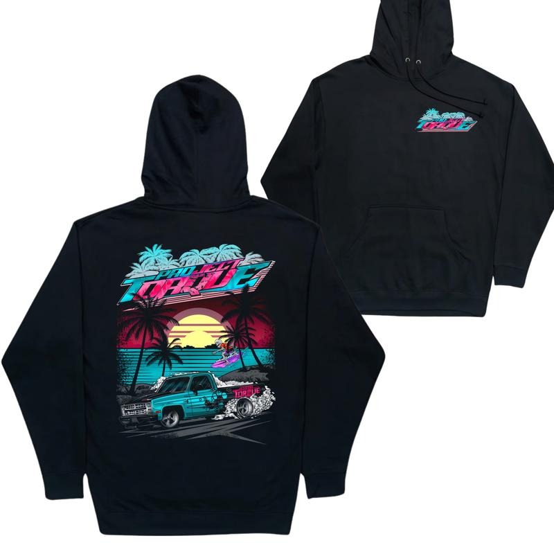 Super Pickup Truck C10 Miami Hoodie, Graphic Shirt for Supercar Enthusiasts, Menswear, Unisex Cotton Casual Top for Men Tops Classic