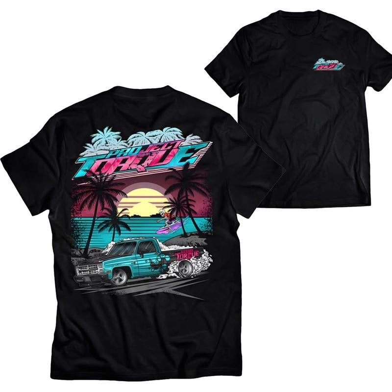 Super Pickup Truck C10 Miami T-Shirt, Graphic Tee for Supercar Enthusiasts, Unisex Cotton Casual Top for Men