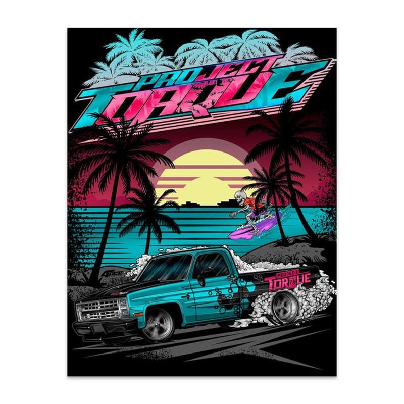 Super Pickup Truck C10 Miami T-Shirt, Graphic Tee for Supercar Enthusiasts, Unisex Cotton Casual Top for Men