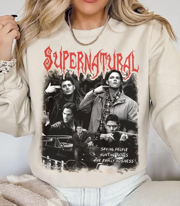 Supernatural Movie T-Shirt Sweatshirt, Winchester Brothers Shirt, Vintage Supernatural Shirt, Sam Dean Winchester Shirt