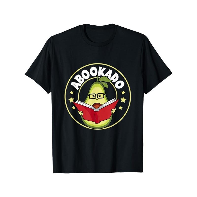 "T - shirt with 'Abookado' Text and Avocado Reading a Book Graphic" Hoodie, Sweatshirt | RetroDripTee.com