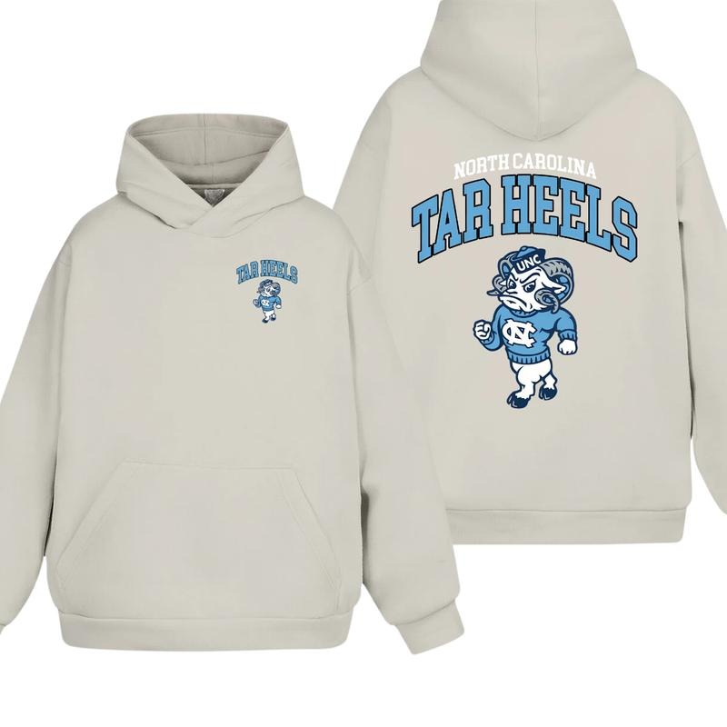 North Carolina Tar Heels UNC Mascot Hoodie/Sweatshirt/T-Shirt, For Men and Women - Unisex Style, 100% Cotton, Pullover