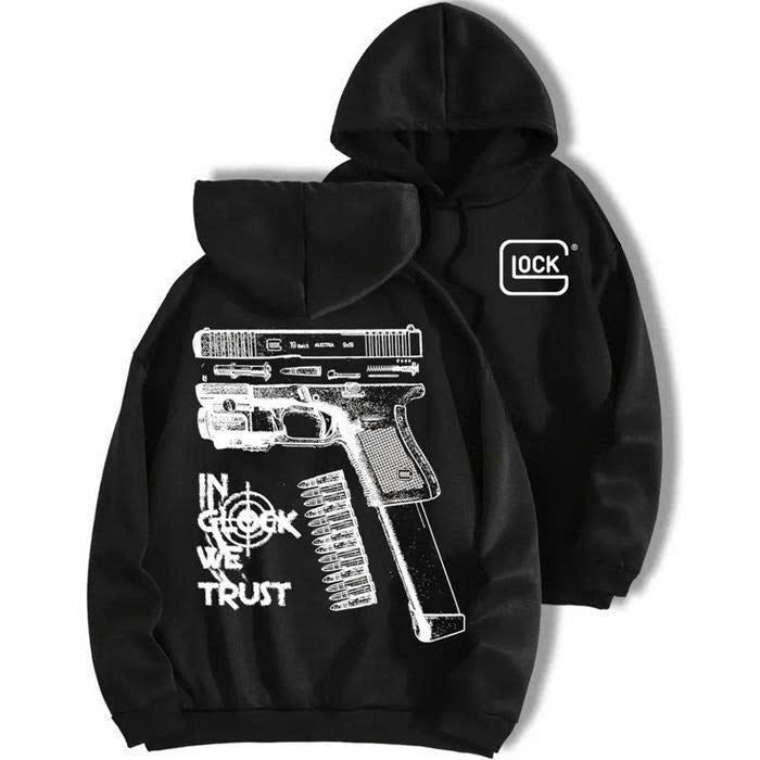 In Glock We Trust 2 Sides Hoodie/Sweatshirt/T-Shirt, For Men, For Women - Unisex Style, 100% Cotton, Pullover unisex hoodie